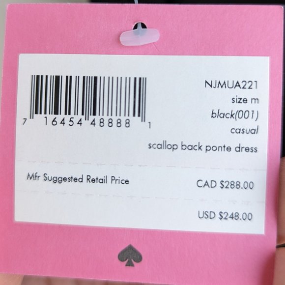 ♠️ BNWT Kate Spade Scallop Back Ponte Dress (size M) 👗 - Picture 5 of 5